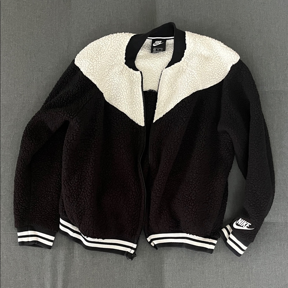 Nike Black and White Sherpa Jacket